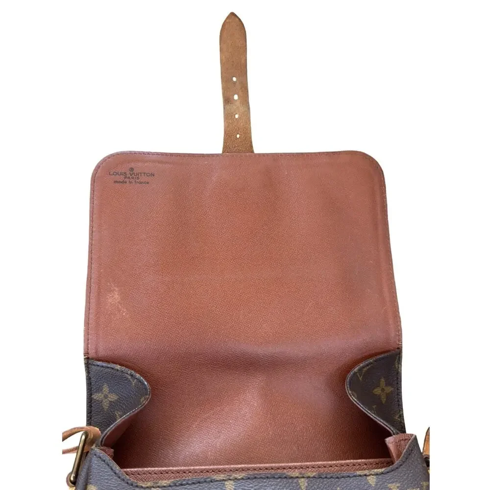 Louis Vuitton Monogram Cartouchiere Crossbody Vintage Brown Leather Shoulder Bag